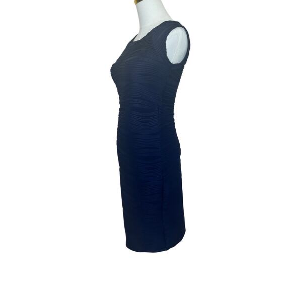 Navy Blue Bodycon Mini Dress SMALL Ribbed Career Cocktail Party Taydey NEW - Picture 5 of 7
